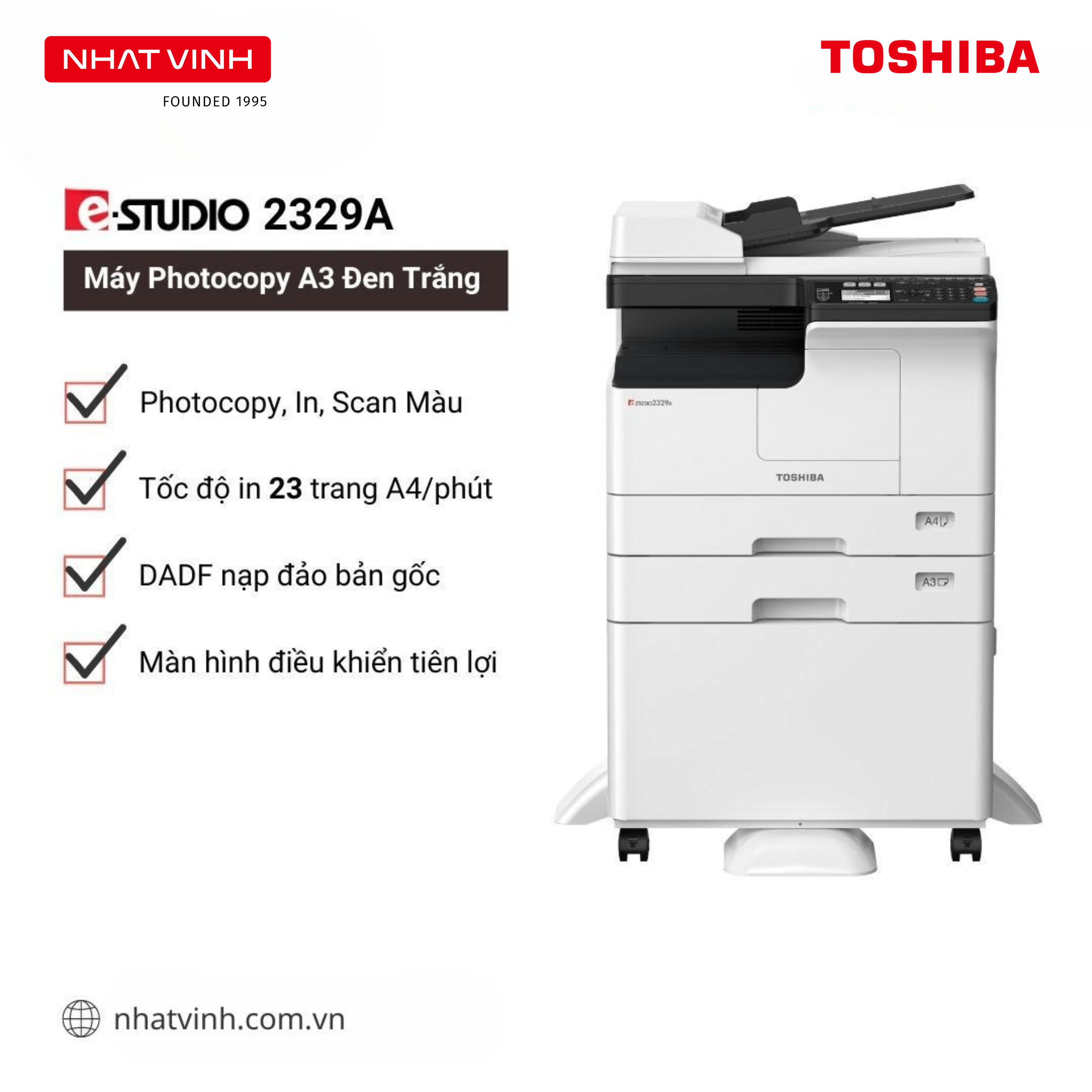 Máy Photocopy A3 Đen Trắng Toshiba e-Studio 2329A