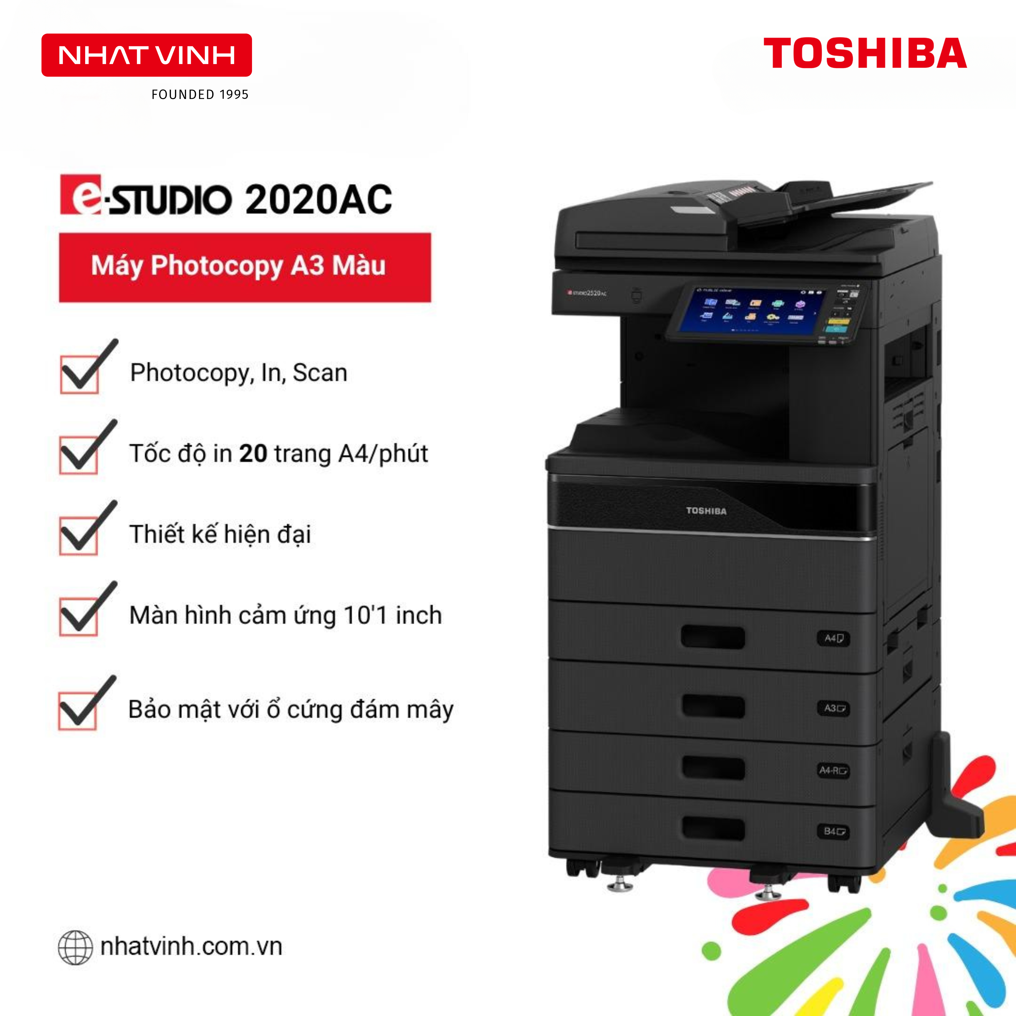 Máy Photocopy A3 Màu Toshiba e-Studio 2020AC